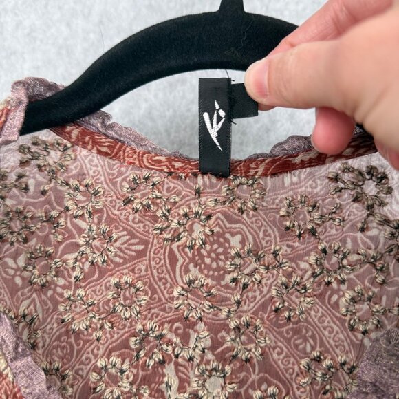 Koko Marianne Kooimans Italian Embroidery on Silk Button Cardigan Size 1/US 2/4 - Picture 9 of 14